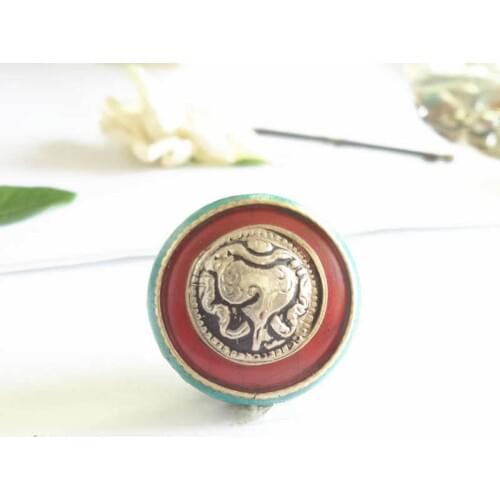 Tibetan Hand Beads Lucky Eight Auspicious Amulet Symbols -Sea Snail 28mm NBB485