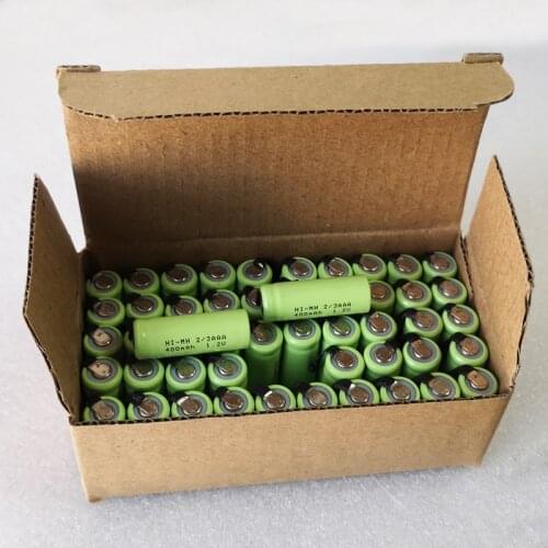 US 50PCS 400mah 1.2V 2/3AAA ni-mh rechargeable battery 2/3 AAA nimh cell with soldering tabs pins for DIY LED solar light