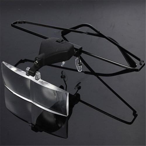 Headhold Magnifying Glass Magnifier LED Light 1.5/2.5/3.5 Reading Eye Repair Magnifier With 3pc Glasses Loupe Optical Lens