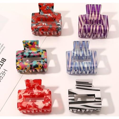 High Quality Geometric Acetate Hair Claws Large Square Hair Crabs Clip Lattice Hair Clamps For Women Hair Accessories Barrettes