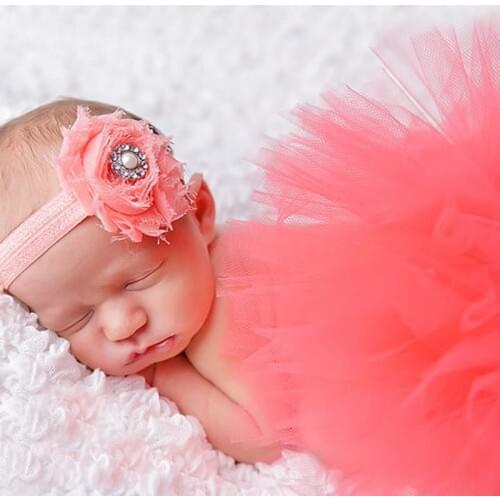 9 Styles Headband and Tutu Baby Skirt Set Newborn Photography Props Skirt and Matching Flower Headband in Stock