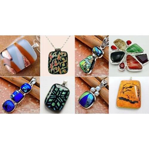 1Oz Assorted Dichroic Testure Film Fusible Glass Jewelry Making Supplies