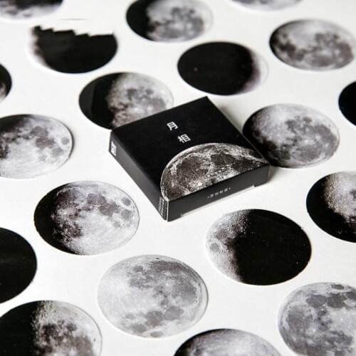 45Pcs/Set New Moon Sticker Journal Diary Japanese Small Diy Photo Album Cute Stickers Scrapbooking Stationery Sticky Paper