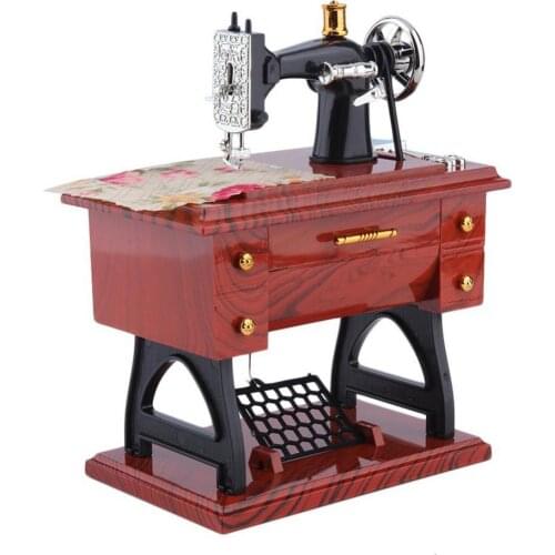 70% Hot Sale 1Pc Mini Vintage Lockwork Sewing Machine Music Box Kid Pedal Toy Home Decor Gift