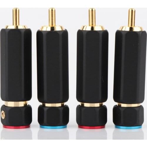 8PCS R1736 Hi Performance Pailiccs RCA Plug Cable Male Connector for diy audio video cable plug