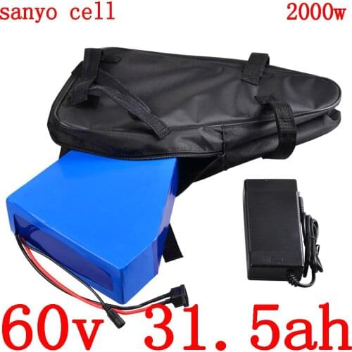 60V 1500W 2000W 2500W scooter battery pack 60v 30ah electric bike battery 60V 30AH Lithium battery use sanyo cell with charger