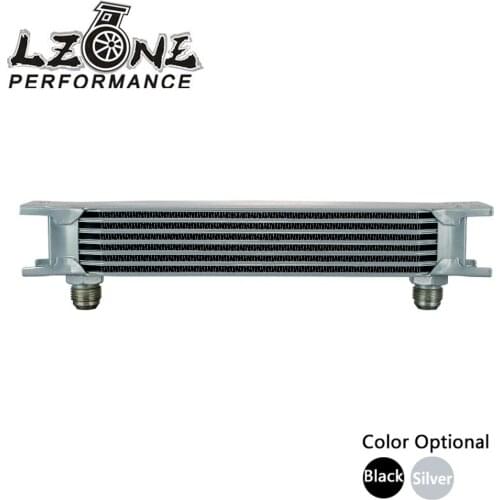 LZONE - British type Aluminum Universal Engine transmission oil cooler 7rows Silver BLACK JR7007