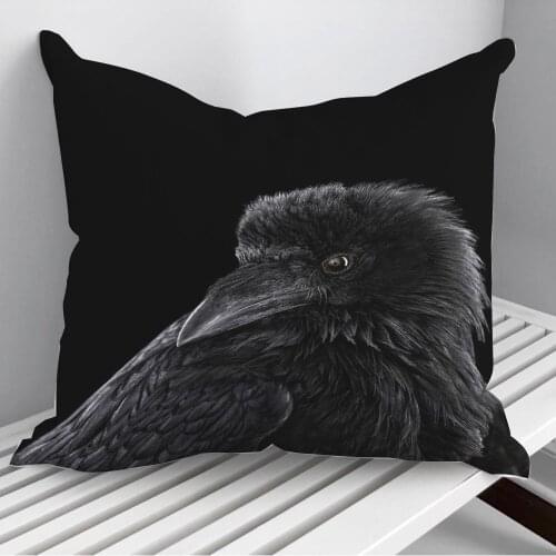 Black Crow face poster Throw Pillows Cushion Cover On Sofa Home Decor 45*45cm 40*40cm Gift Pillowcase Cojines Dropshipping