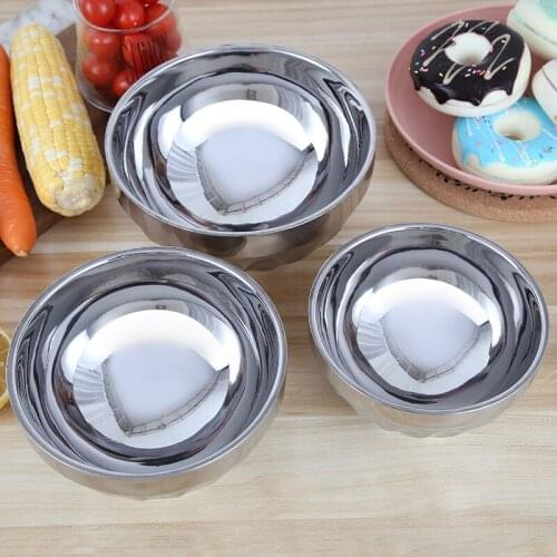 Double Layer Stainless Bowls Anti Scald Children Baby Bowl Rice Noodles Fruits Salads Bowl Food Container Lunch Box