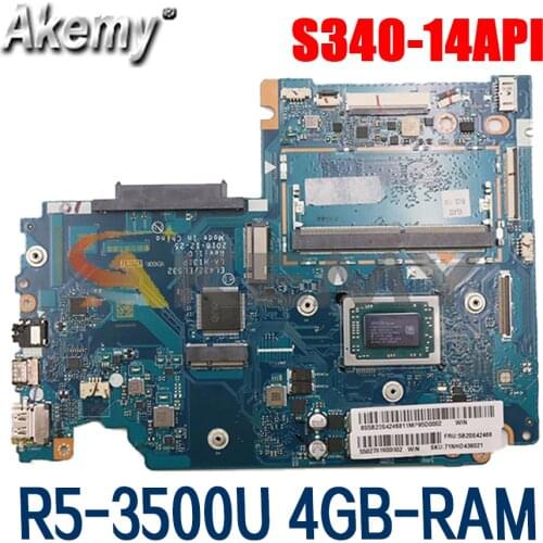 EL432/EL532 LA-H131P motherboard for Lenovo ideapad S340-14API laptop motherboard W/ R5-3500U CPU 4GB-RAM tested OK Mainboard