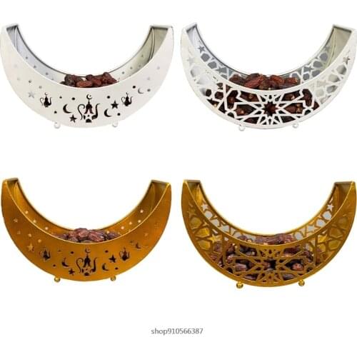 Eid Mubarak Moon Serving Tray Tableware Dessert Food Storage Container Ramadan Muslim Islamic Party Supply M11 21 Wholesales