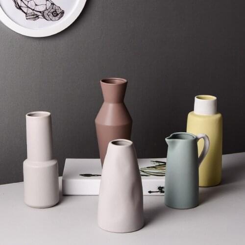 Nordic ins ceramic vase modern hydroponic dried flower flower arrangement flower decoration desk living room home decoration