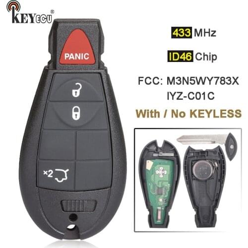 KEYECU 433MHz ID46 M3N5WY783X IYZ-C01C Keyless-Go Smart Remote Key Fobik Fob for Jeep Grand Cherokee 2008-2014 Commander 08-2010