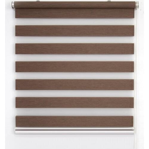 Royal Brown Zebra Roman Roller Blinds Custom Double Layer Office Home Living Room Window Kitchen Bedroom Customized Size Curtain