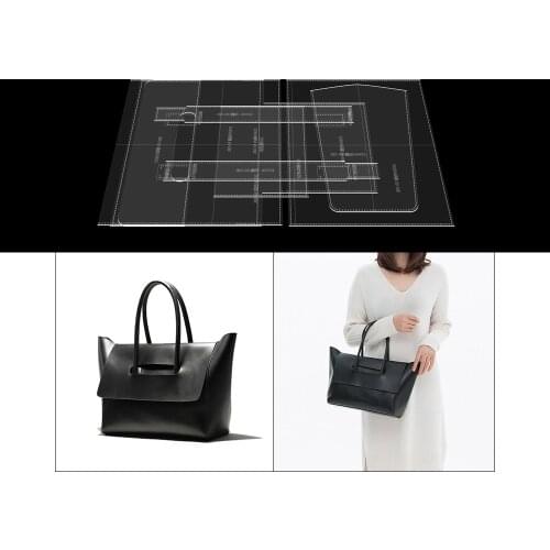 Diy Handmade Leather Version Type Large Capacity Tote Bag Tote Bag Wing Shoulder Bag Type Acrylic Version Type