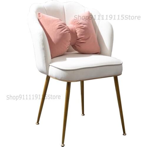 Nordic Ins Light Luxury Dining Chair Net Red Makeup Chair Simple Creativity Princess Back Nail Salon Desk Chair White