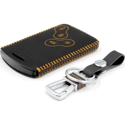 Luckeasy Car Key cover for Renault koleos 2012 CAPTUR 2015 2016 Genuine Leather key case key2a