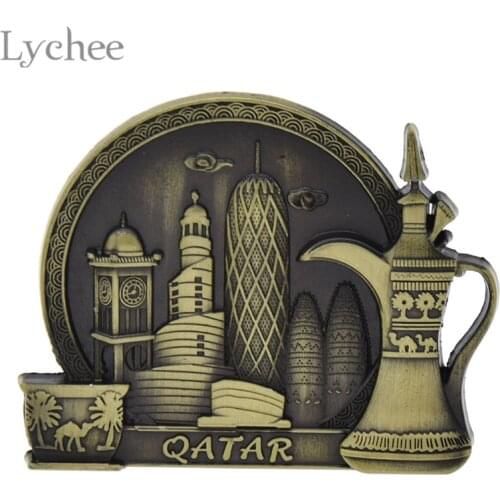 Lychee Life Qatar Tourist Souvenir Fridge Magnet Craft Refrigerator Sticker Decals DIY Handmade Home Decoration
