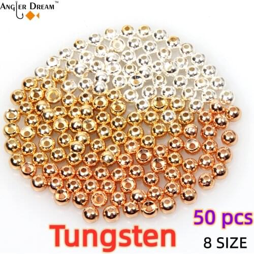 Fly Tying Material Tungsten Bead 50 pcs/lot Fly tying beads 4 colors Fly Tying Beads Fly Fishing Nymph Head Ball Beads