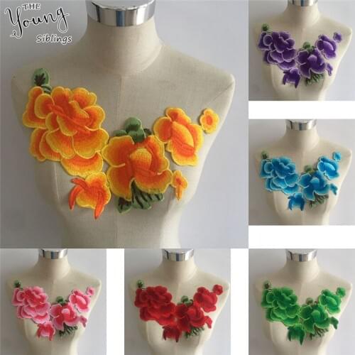 Fashion style Iron on patch Embroidery Applique Patch Lace DIY Hot melt adhesive Badges Clothing Sewing Accessory Craft Supplies