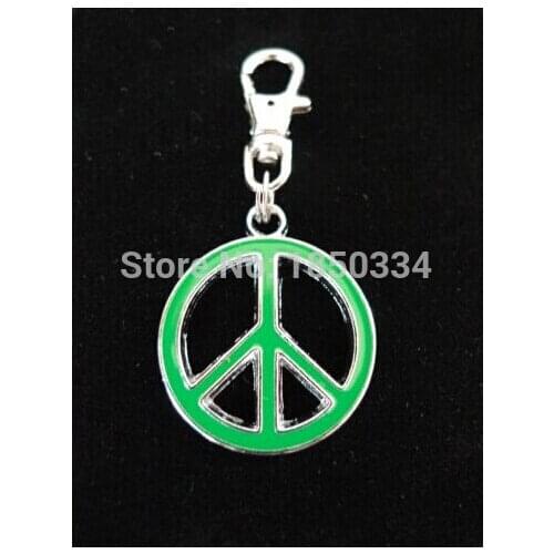 20PCS Fashion Vintage Silvers Beautiful Enamel Peace Sign Keychain Gifts Key Ring Fit DIY Key Chains Accessories Wholesale D29