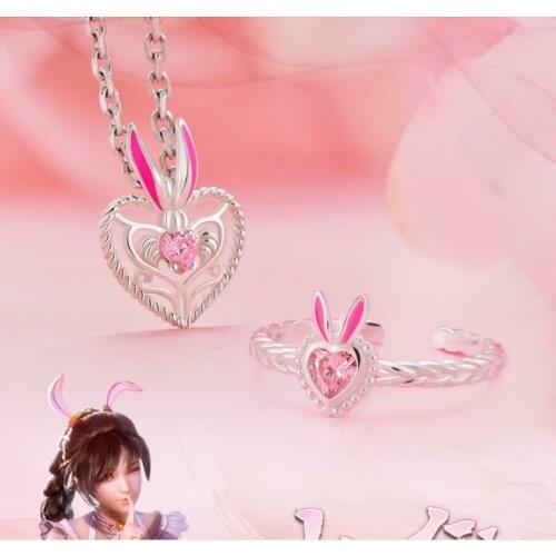 Newcosmile Soul land Xiaowu Rabbit Ring Pendant Necklace Fashion Jewelry Creative Gift new hot