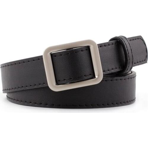2021 New Designer Square Buckle Women Belt Simple Vintage Students Adjust Fashion Casual without pin buckle Waistband Female