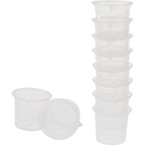 10 Pieces 25ml Plastic Measuring Cups for Lab Kitchen Mixing Paint