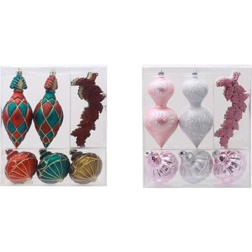 Christmas Tree Decorations Balls Charm Shaped Hanging Set Plastic Home Decoration Gift Decoration for Christmas Crafts