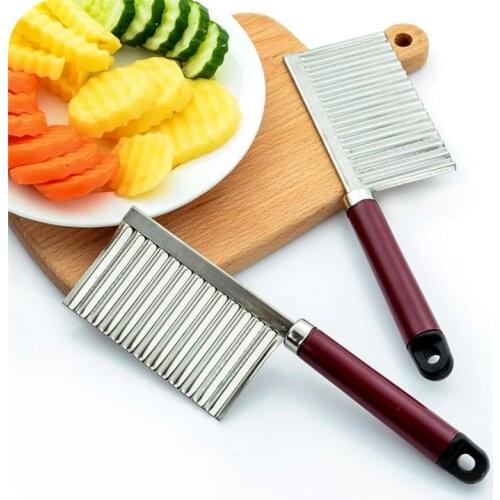 Potato Wavy Edged Knife Stainless Steel Kitchen Gadget Vegetable Fruit Cutting Peeler Cooking Tools kitchen knives Accessories