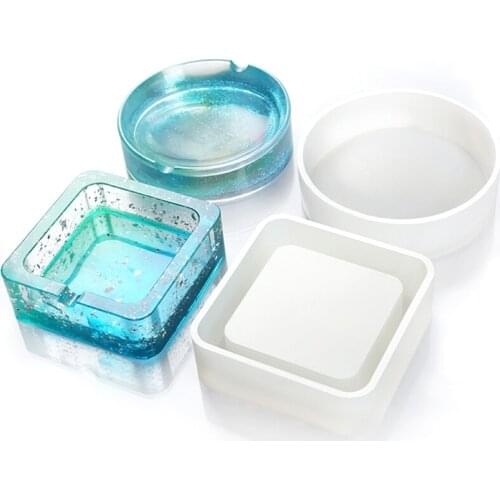 DIY Resin Silicone Coaster Ashtray Mold Jewelry Container Epoxy Mould Tool Crafts