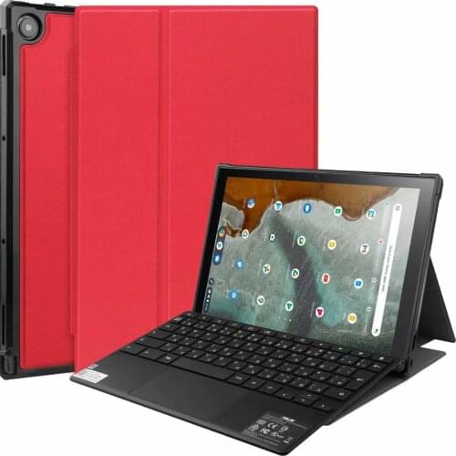 Premium Folding Folio Ultra-Thin Smart PU Leather Stand Case Cover for ASUS Chromebook Detachable CM3 CM3000DVA-HT0019