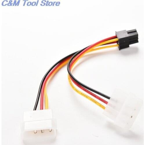 Cable Adapter Connector for video cards 2 IDE Dual 4pin Molex IDE Male to 6 Pin Female PCI-E Y Molex IDE Power