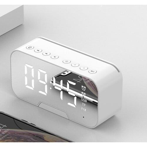 LED Mirror Digital Alarm Clock Desktop Electronic Bcaklight Table Clocks USB Rechargeable Blutooth Speaker FM Radio Home Decor