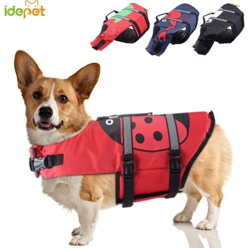 Reflective Dog Vest Pet Life Jacket Safety Pet Clothing Summer Dog Surf Vest Saver Swimming Preserver Swimwear Small Large Dogs