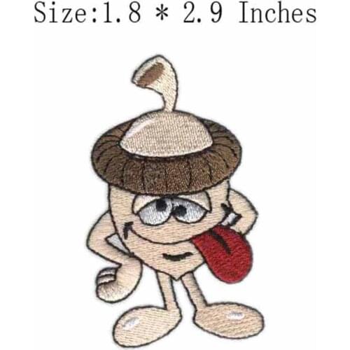 Wagging tongue 2.9"high embroidery patch for funny/scarf patch/small logo