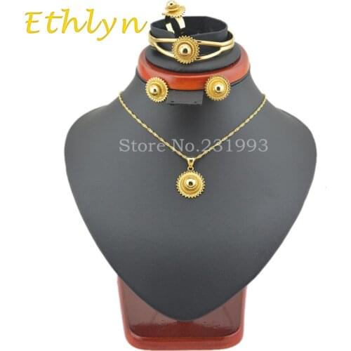 Ethlyn Ethiopian jewelry Gold Color Jewelry African/Sudan/Nigeria/Kenya bridal jewelry sets wedding jewelry sets fashion