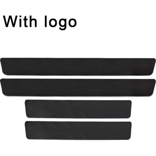 4Ppcs Car Door Threshold Sill Carbon Fiber Scuff Plate Protection Sticker for Tesla Model 3 Model S Model X Y Auto Accessories
