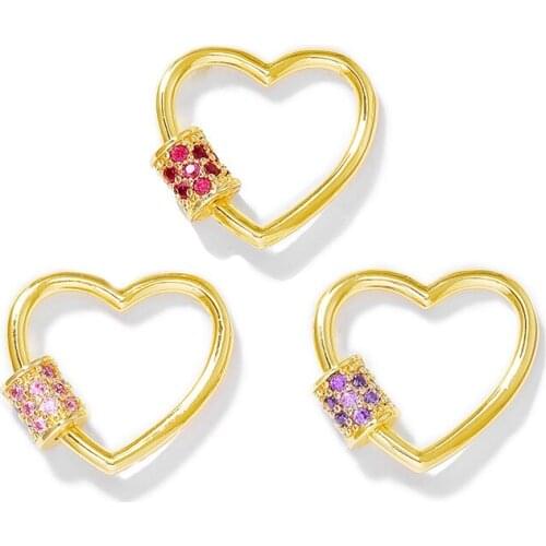 Factory wholesale Gold Color Brass Heart Clasps For Necklace and Bracelet Earring Diy Jewelry Making Supplies Accessories