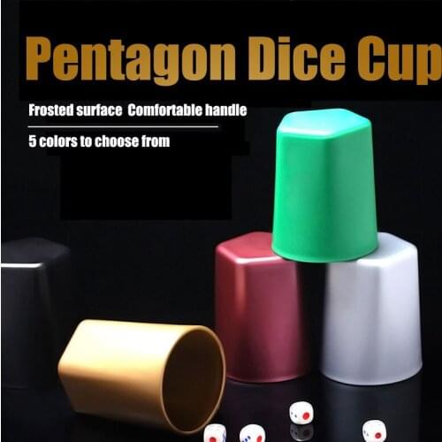 1pc Dice Cup with Die Plastic Pentagonal Die Cup Shaker Thickened for KTV Bar Party Casino Game Supplies for Dices Board Game