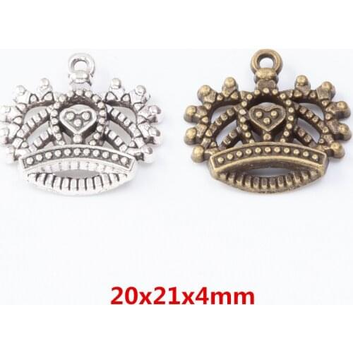 30 pieces of retro metal zinc alloy Crown pendant for DIY handmade jewelry necklace making 7648