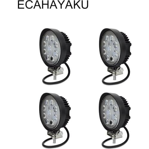 4 Pcs 4inch 27W LED Work Light Spot Flood Headlight 9x3W Work Light 45mm for Off-road 4x4 ATV Tractor Train Bus Boat ATV UTV 12V