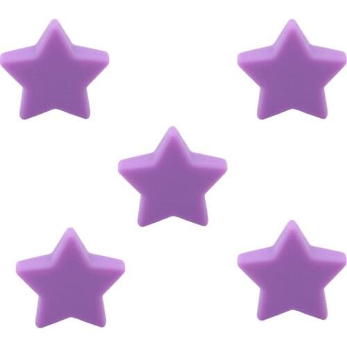 5pcs/pack Star Silicone Beads Baby Teething Loose Beads Teether Food Grade Teether Beads