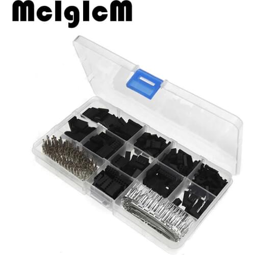 620pcs 2.54mm Dupont Connector, Dupont Cable Jumper Wire Pin Header Housing Kit, Terminal Connector Male Crimp Pins+Female Pin