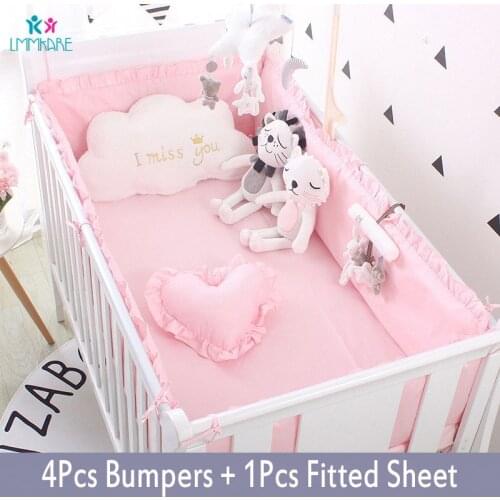 5Pcs Baby Breathable Crib Bumper Pad Oval Bed Crib Liner Set for Baby Boys Girls Safe Bumper Guards Crib Rail Padding Grey/White