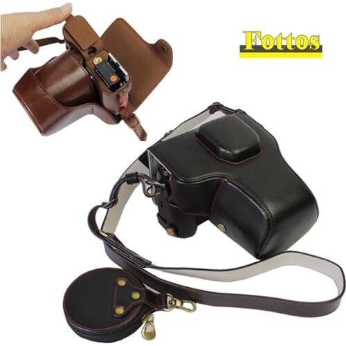 High quality PU Leather Case For Fuji Fufifilm XT2 X-T2 X T3 X-T3 Camera Bag Cover pouch With Battery Opening + shoulder strap
