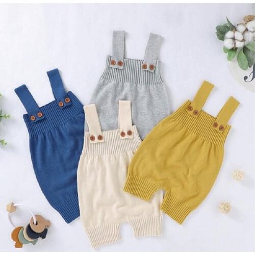 Dibeberabbit Baby Romper Knitted Newborn Baby Girls Jumpsuit Cotton Infant Boys Playsuit Toddler Clothes Sleeveless Outerwear