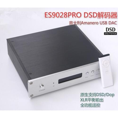 ES9028PRO DAC DSD Italy Amanero USB Module XLR Balance Audio Decoder HiFi PCM384 With remote control
