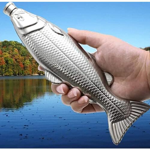 4OZ Fish Shape Hip Flask Stainless Steel Personalited Unique Portable Alcohol Whiskey Vodka Liquor Wine Drinkware Flasks