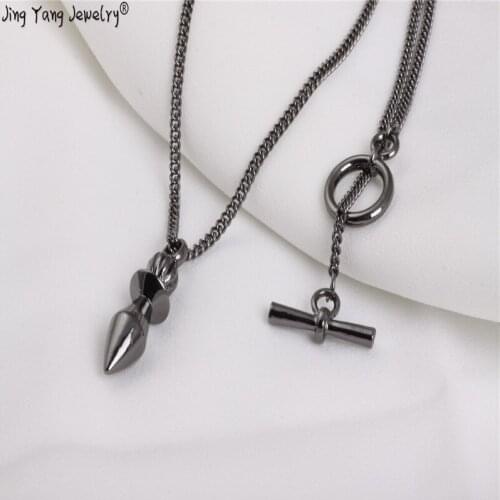 Jang Yang reiki pendente di rame e pendoli per rabdomanzia pendolo di armonia in oro rosa Catena Europeo Alla Moda Con necklase